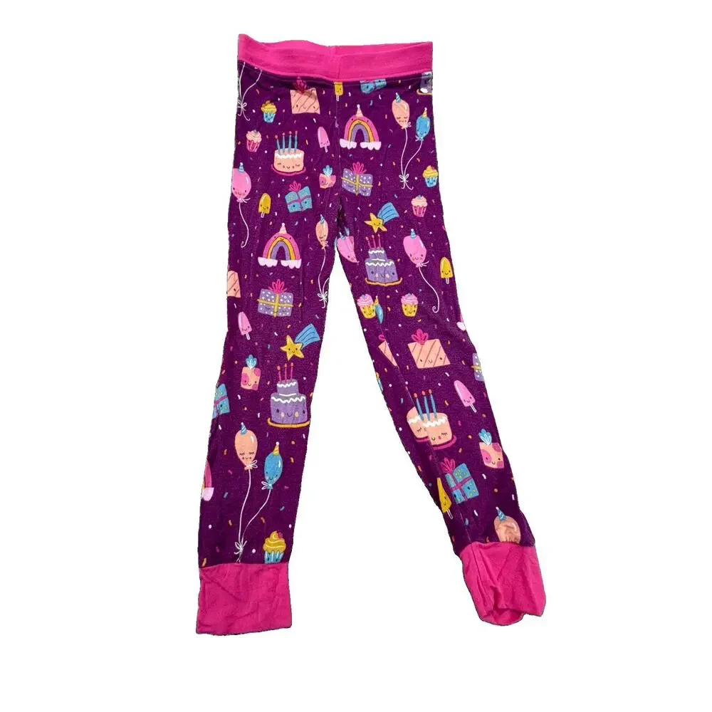 Little Sleepies Kids Purple Birthday Print Long-Sleeve Pajama Set 3T
